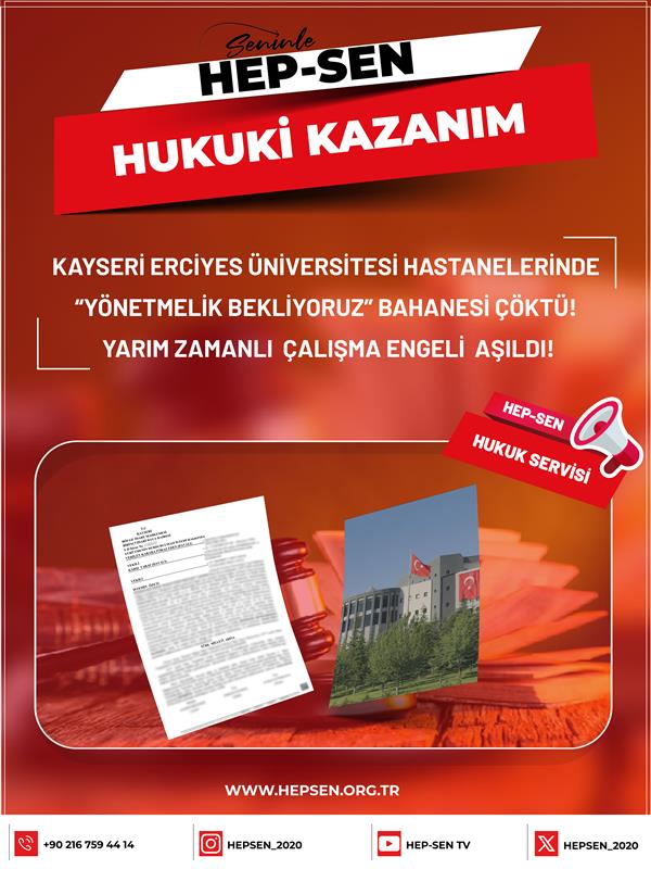 ​Kayseri Erciyes Üniversitesi Hastanelerinde Yönetmelik Bekliyoruz Bahanesi Çöktü Yarım Zamanlı Çalışma Engeli Aşıldı!